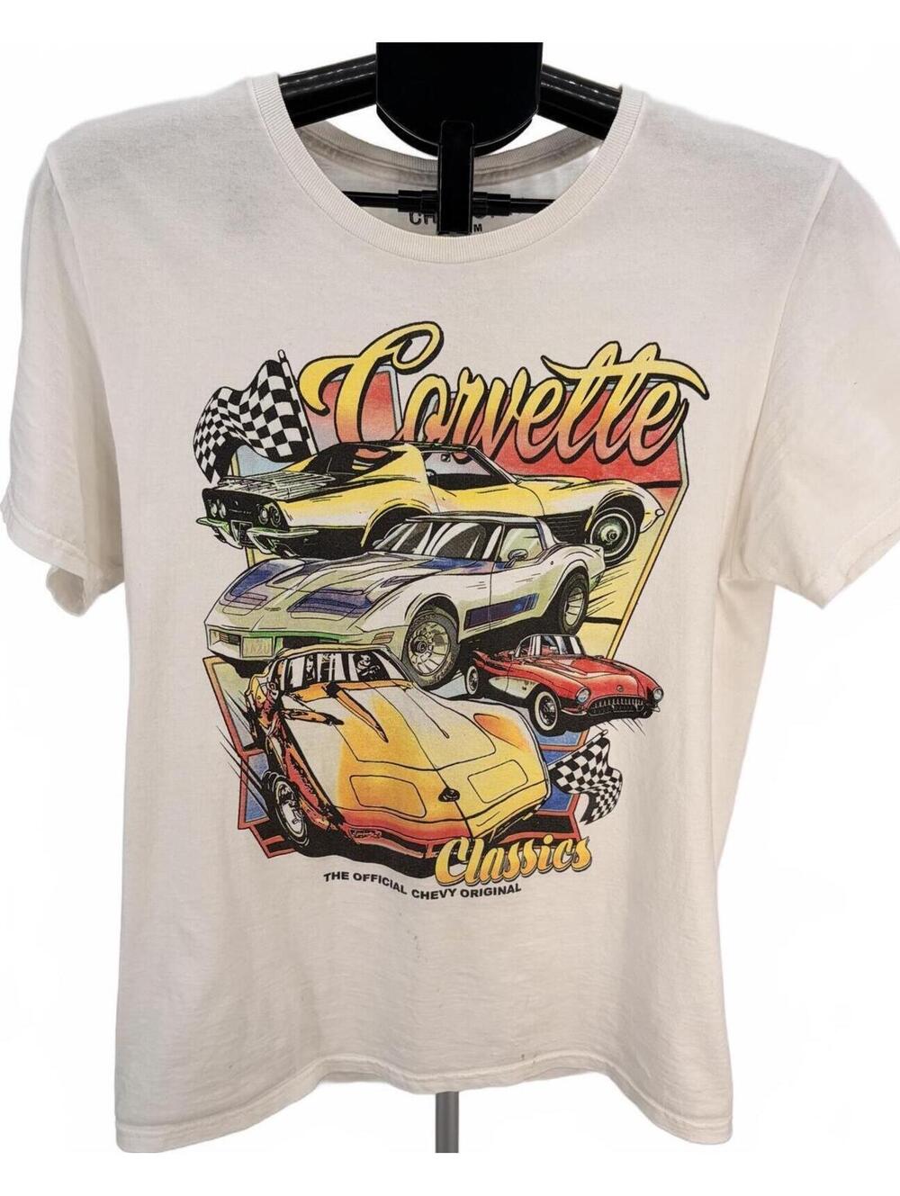 Chemistry Corvette Classics T-Shirt M White Vintage Style Graphic Tee